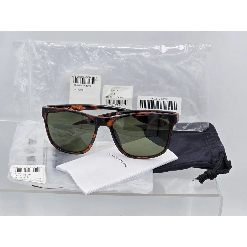 NEW With Tags‎ Marcolin Eyewear Men's Injected Oval Sunglasses Color Dark Havana